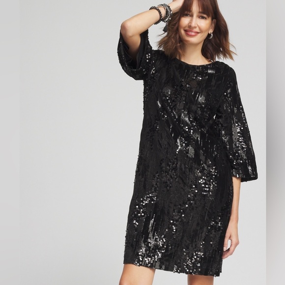 Elegant Black Sequin Dress - Picture 4 of 4